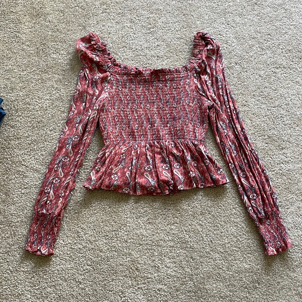 Paisley blouse in pink/ salmon. Aqua brand size M